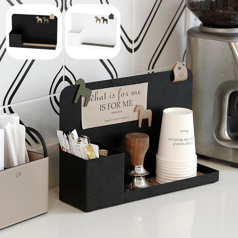 

Desktop Storage Box Creative Pen Holder Office Appliance Storage Tray Iron Art Stationery Box Nordic Leather Tray
