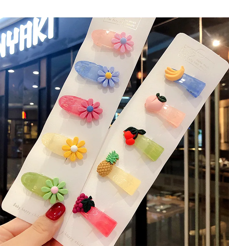 5 шт./компл. блестящие аксессуары для волос в виде принцессы с фруктами и