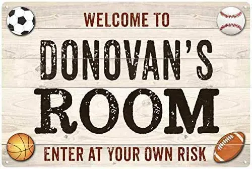 

Donovan's Room Kids Bedroom Aluminum Sign Metal Decor Metal Sign 8X12 INCH