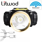 Портативный светодиодный налсветильник ный фонарь с датчиком, налобный фонарь с перезаряжаемой батареей 18650, нарусветильник налобный фонарь для кемпинга, налобный фонарь, светильник онарь MJ