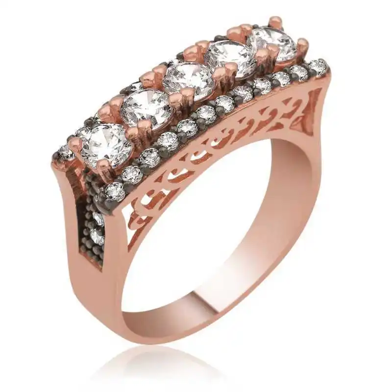 

Silverlina Silver 5 Stone Lady 'S Ring