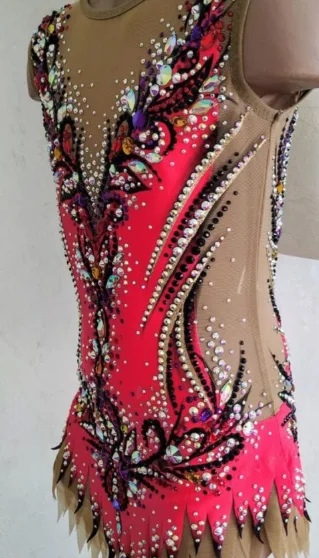 Платье для фигурного катания на коньках/жезл/танцевальный костюм/трико