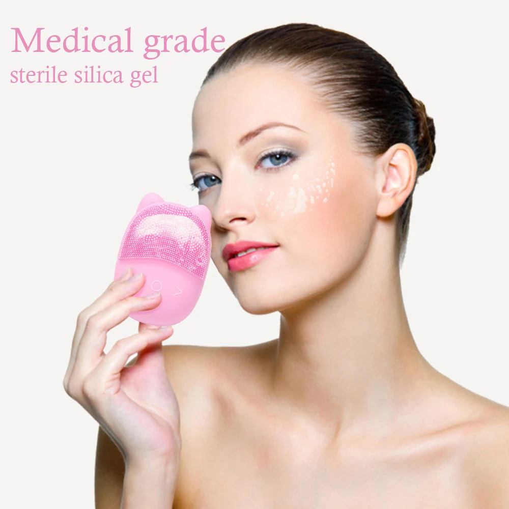 USB Ультразвуковая электрическая щетка для очищения лица мытья Вибрация