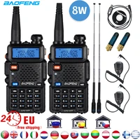 2pcs baofeng uv 5r walkie talkie 8w high power walki portable two way radio uv 5r dual band fm transceiver uv5r 10km transmitter