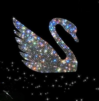 

Car swan crystal full diamond inlaid rhinestone big gecko safe car stickers love snowflake KK10*10cm