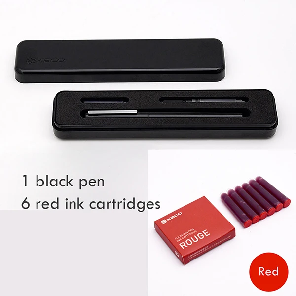 Black add red Xiaomi Mijia Kaco BRIO авторучка Цельнометаллический корпус ручки два способа орошения чернил оснащен Шмидтом поглотитель чернил - Цвет: Black add red