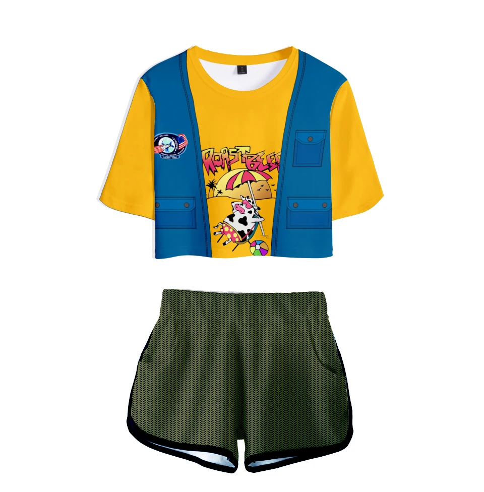 

New Popular Stranger Things 3D Printed Women Two Piece Set Casual Summer Crop Top+Shorts Hot Sale Trendy Streetwear Teen Clothes