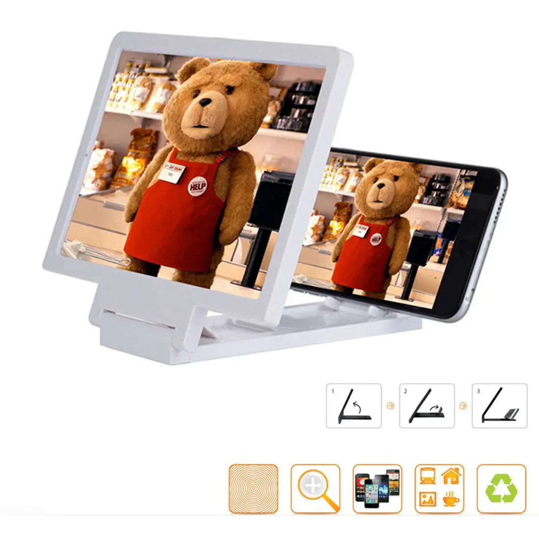 

Увеличивающий 3D-экран портативный усилитель экрана телефона Универсальный увеличивающий экран мобильного телефона красивый удобный