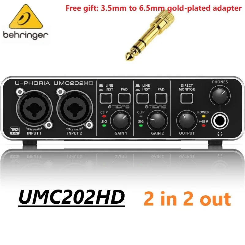 Профессиональная внешняя звуковая карта BEHRINGER/behringer UMC202HD 2 выхода USB для