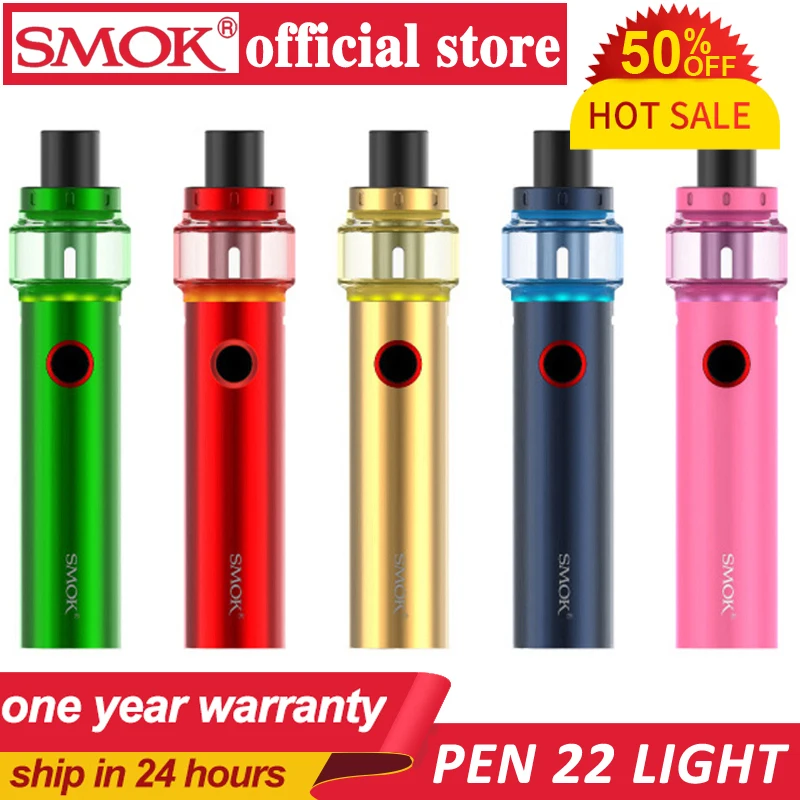 Оригинал Smok Vape Pen 22 Light Edition 1650 мАч батарея 4 мл распылитель ручка сетка полоса