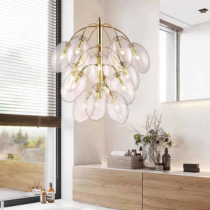 

Designer living room pendant lamp Nordic cafe personalized restaurant lights modern bedroom creative grape glass pendant lights