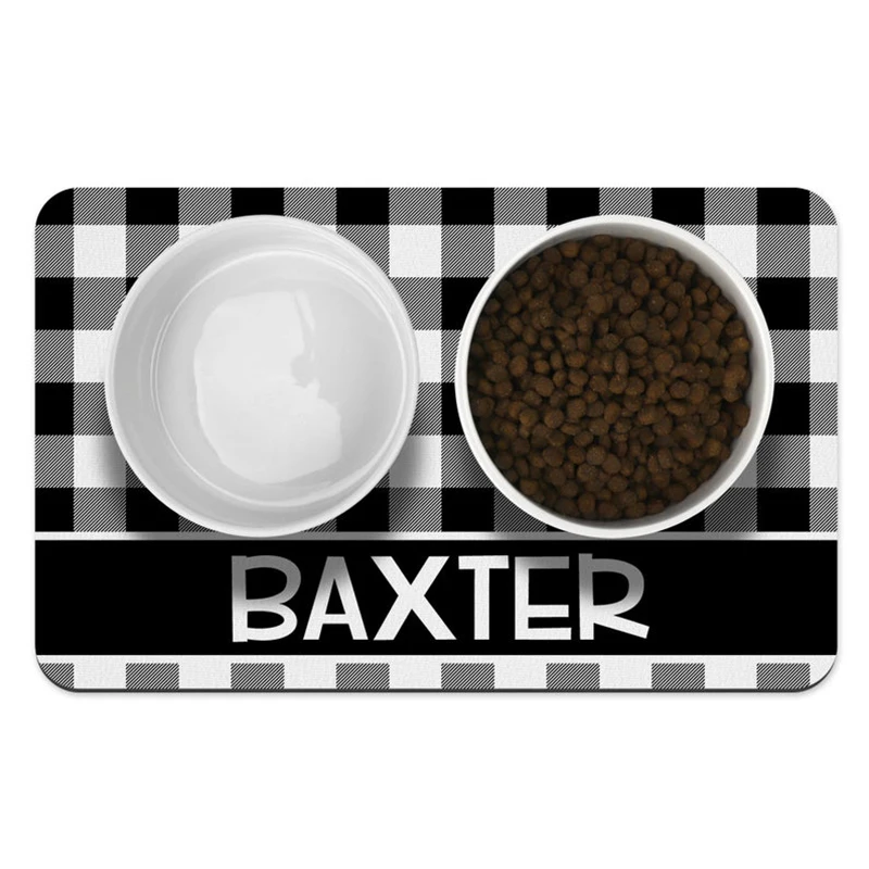 

Gift For Pet Dog Placemat Cat Placemat PU Leather Waterproof Pet Placemat Customize Name Pet Cat Dog Drinking Feeding Placemat