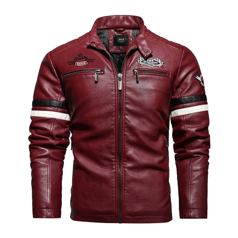 Men's leather clothing plus size slim men's motorcycle PU leather jacket Motorcycle jacket