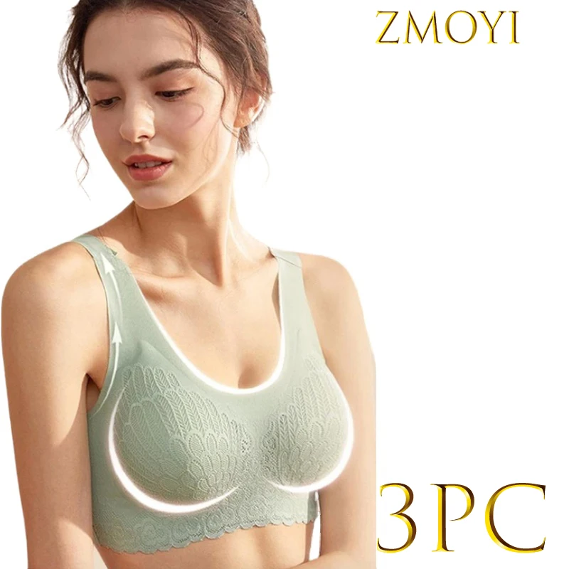 3 шт./лот XXL Плюс Размер Латекс бесшовный бюстгальтер чашечки расположены рядом