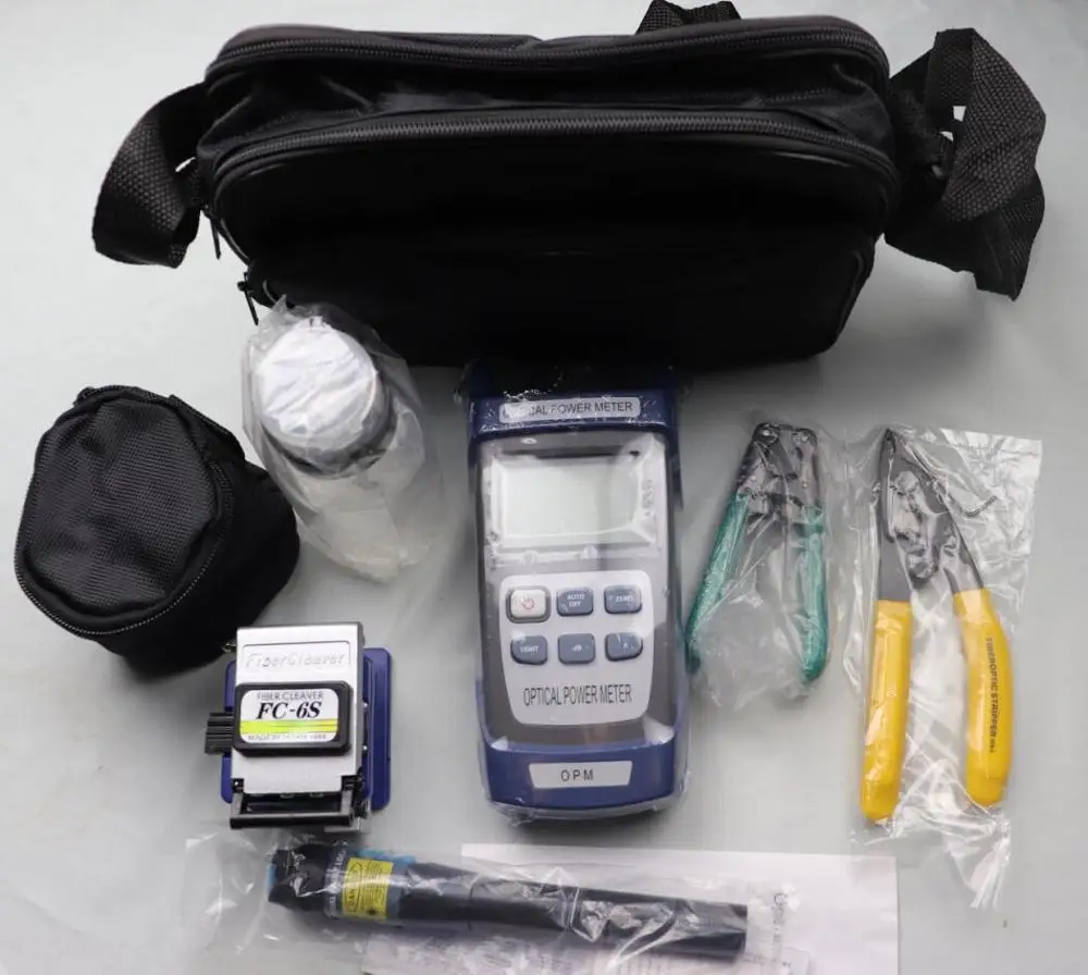 FTTH tool kits 12-In-1 Miller's Fiber-Optic-Tool-Kit Power-Meter VFL Cleaver FC-6S Fibra Optica | Мобильные телефоны и