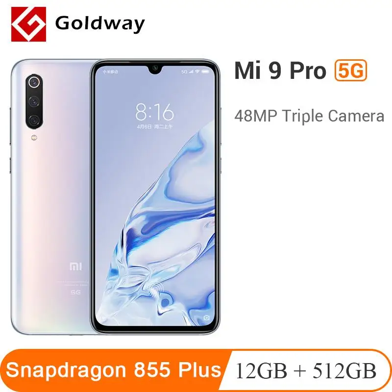 Сотовый телефон Xiaomi Mi 9 Pro (5G) 12 ГБ 512 Восьмиядерный процессор Snapdragon 855 Plus тройная