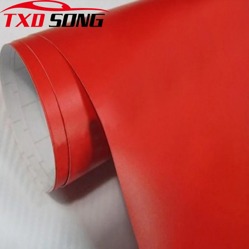 Матовая красная виниловая наклейка с воздушным дренажом пленка для украшения