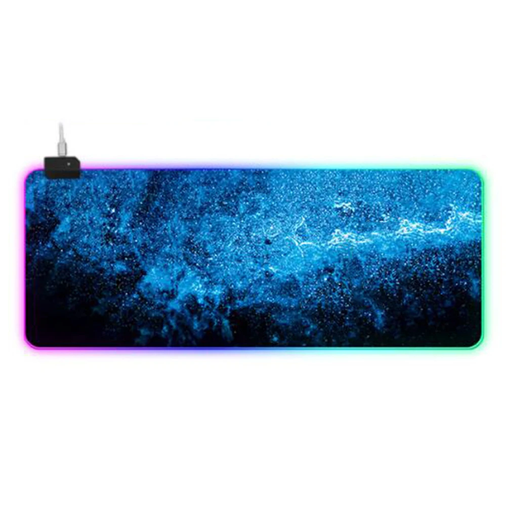 300x700x4MM Большой размер игровой коврик для мыши RGB светодиодный светильник большой коврик для мыши офисная компьютерная клавиатура Звездный коврик для мыши резиновый противоскользящий коврик для мыши - Цвет: 300x700x4MM