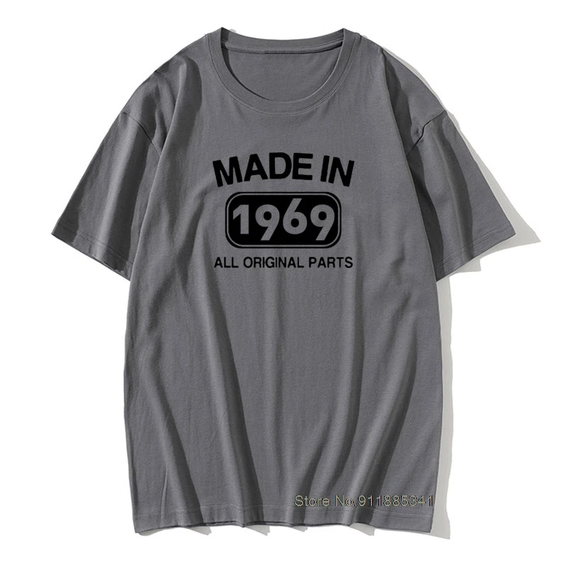

Made in 1969 Birthday Men T Shirt 52 Years Present Graphic Cotton TShirts Unique Vintage Daddy Father Husband Tops Tees Gift