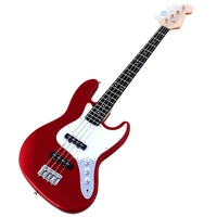 metallic red 4 strings guitar jb electric bass guitar 41 inch solid basswood body canada maple neck wood guitar high gloss