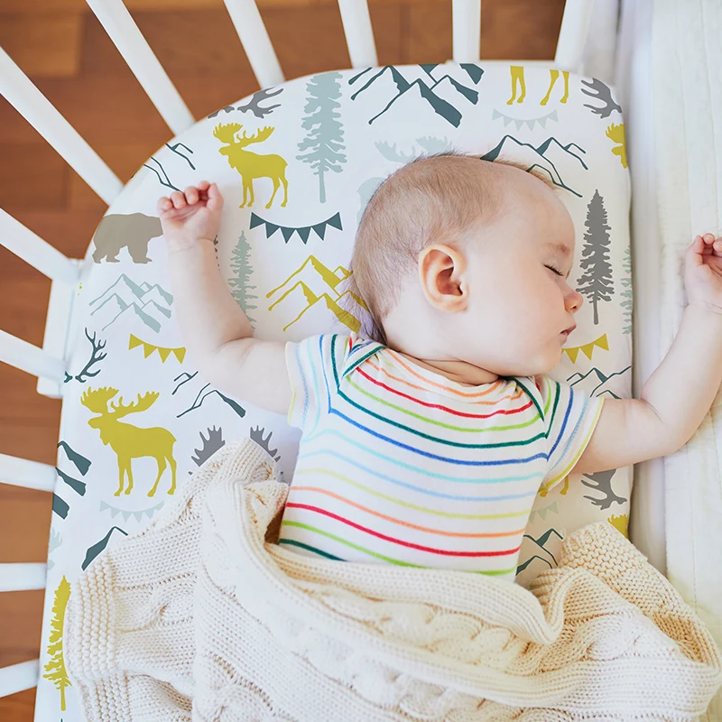 

82*41cm Universal Bassinet Sheets for Boys & Girls, 100% Breathable Microfabric Crib Fitted Sheet Newborn Changing Pad Covers