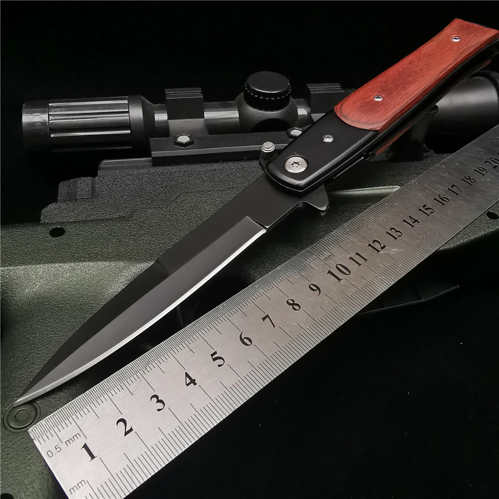 Складной нож карманный Клинок с деревянной рукояткой из стали 8cr15mov 23 см (8 9 дюйма)