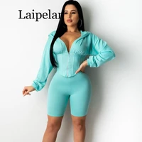 2020 sexy two piece set tracksuit women summer clother crop top biker shorts sweat suits 2 piece club outfits matching sets