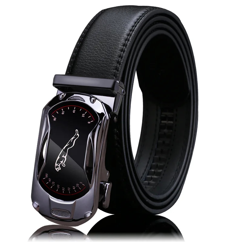

New Men's Designer Fashion Leather Belts Luxury Automatic Buckle Business Cow Leather Waist Belt Cow Skin Leather Belt