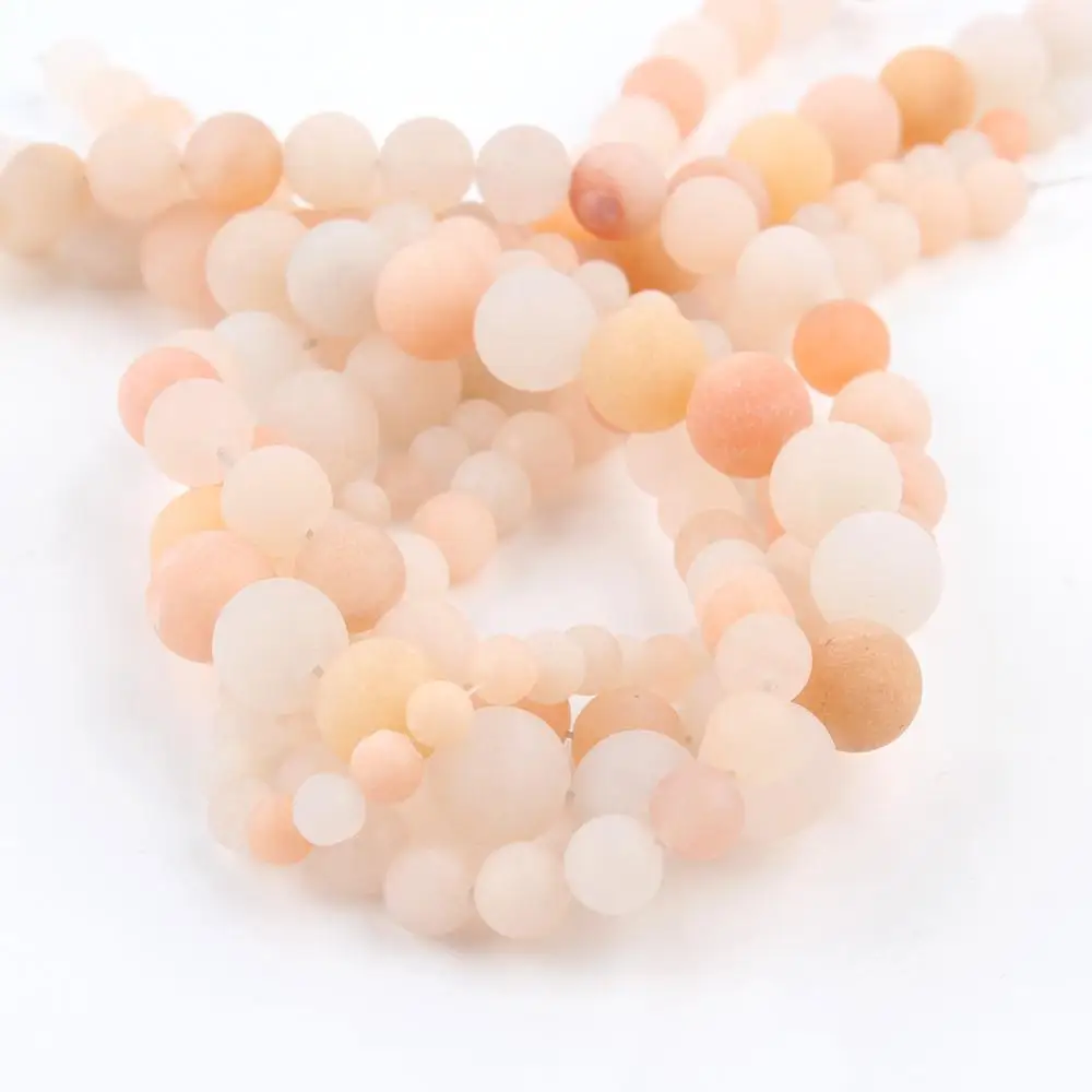 

Natural Matte Light Pink Aventurine Jades Stone Beads Round Dull Polish Loose Bead For Jewelry Making DIY Bracelet 15" 6/8/10mm