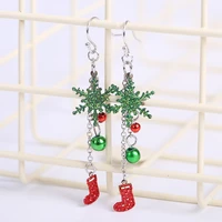 oe christmas earrings hollow snowflake earrings christmas gift jewelry wholesale factory