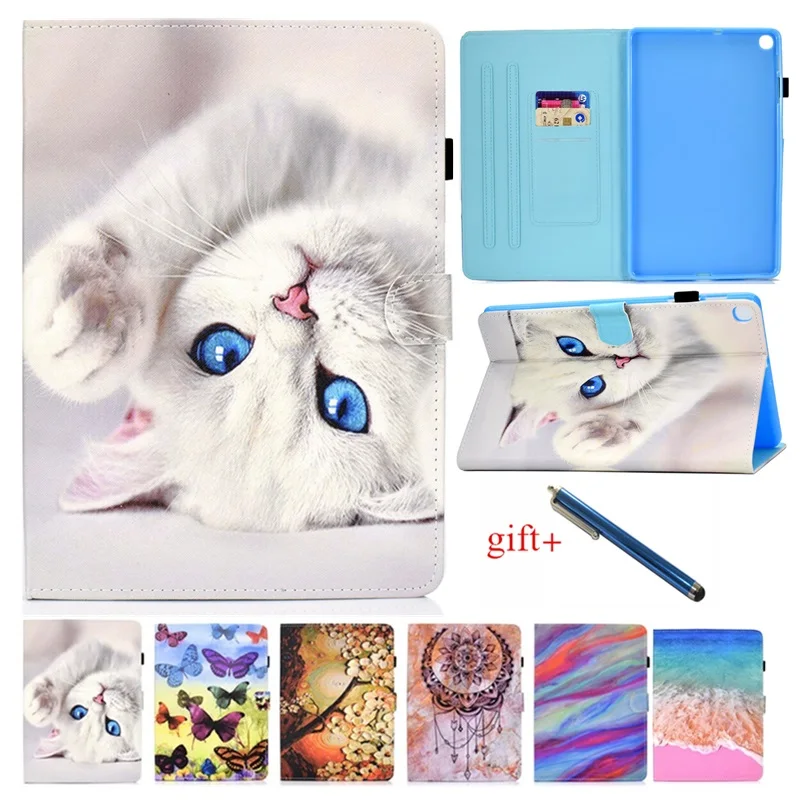 

Tablet Case For Samsung Tab S6 Lite Case Kawaii Butterfly Cat Leather Cover Funda for Galaxy Tab S6 Lite SM P610 P615 Case 10.4