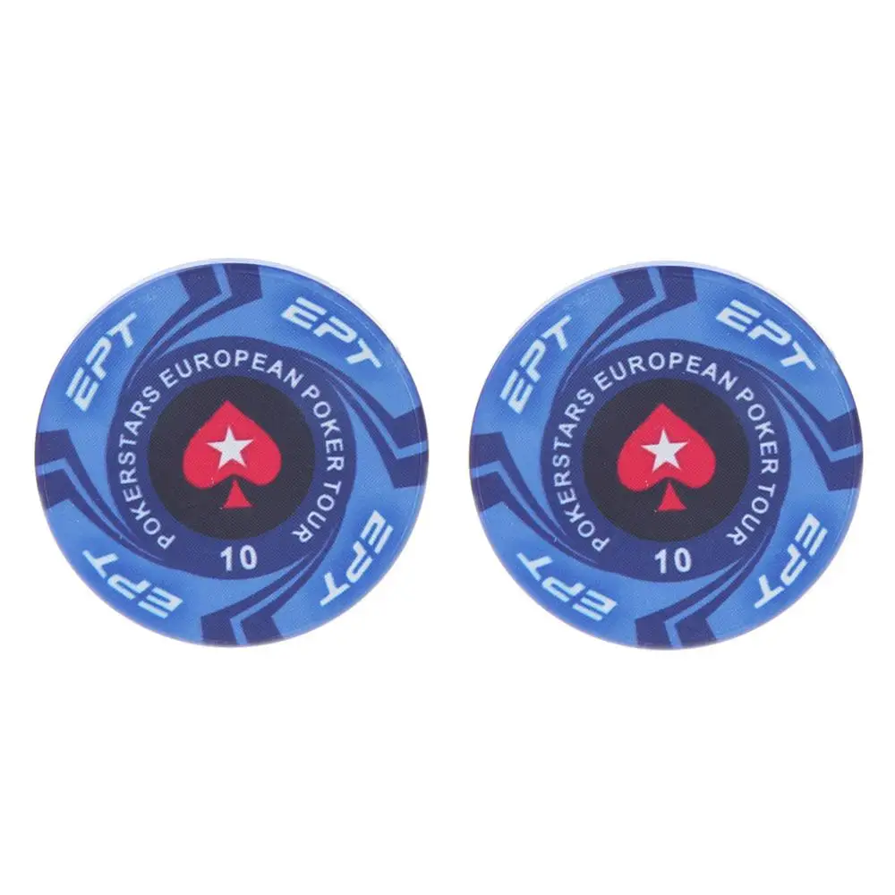 2шт EPT керамические покерные фишки европейские Pokers Tour Texas Hold'em монеты казино 4 см - Цвет: 10