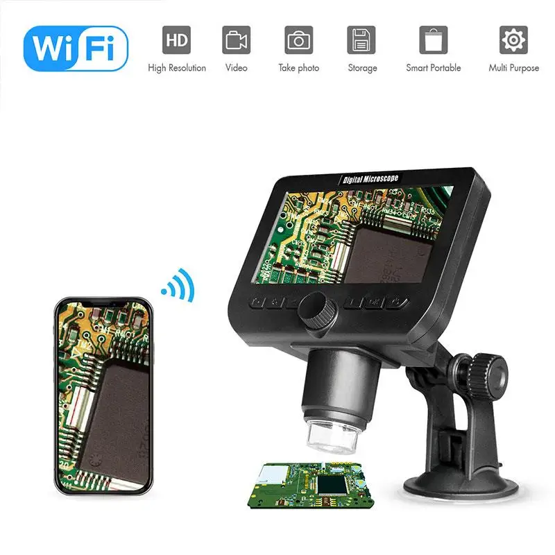 

Durable Digital Microscope Wifi Monitoring Ear Cleaning Tool Computers Wi-Fi Microscope Electron Microscope 1080P 1000X
