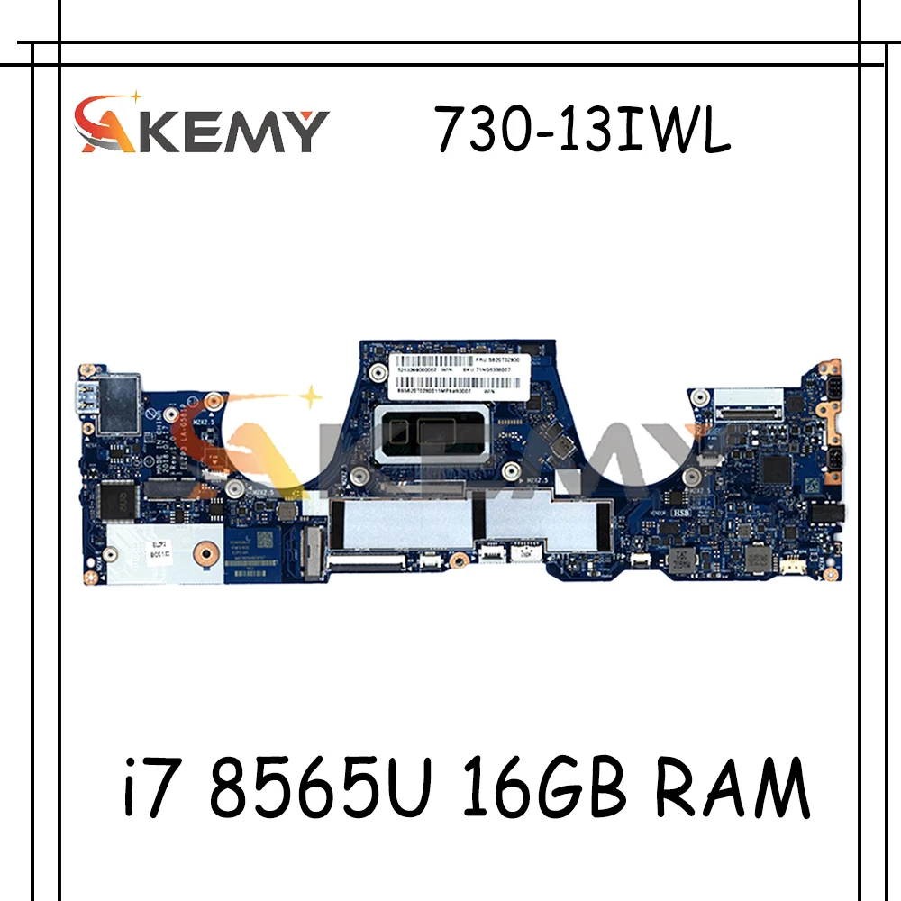 

Материнская плата для ноутбука Lenovo Yoga 730-13IWL, ELZP3 LA-G581P W/ CPU i7 8565U 16GB RAM, протестирована FRU 5B20T02800
