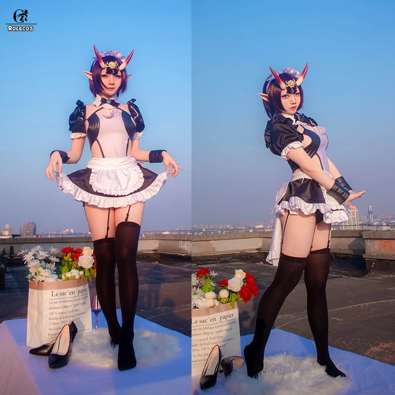 ROLECOS FGO Shuten douji Косплей Shuten-douji горничная Платье костюм для игры сексуальный