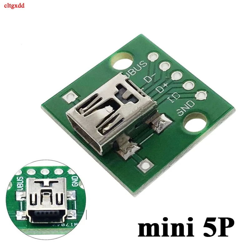 1 шт. Micro Mini USB A Male 2 0 Female B разъем интерфейса до 54 мм DIP PCB преобразователь адаптер
