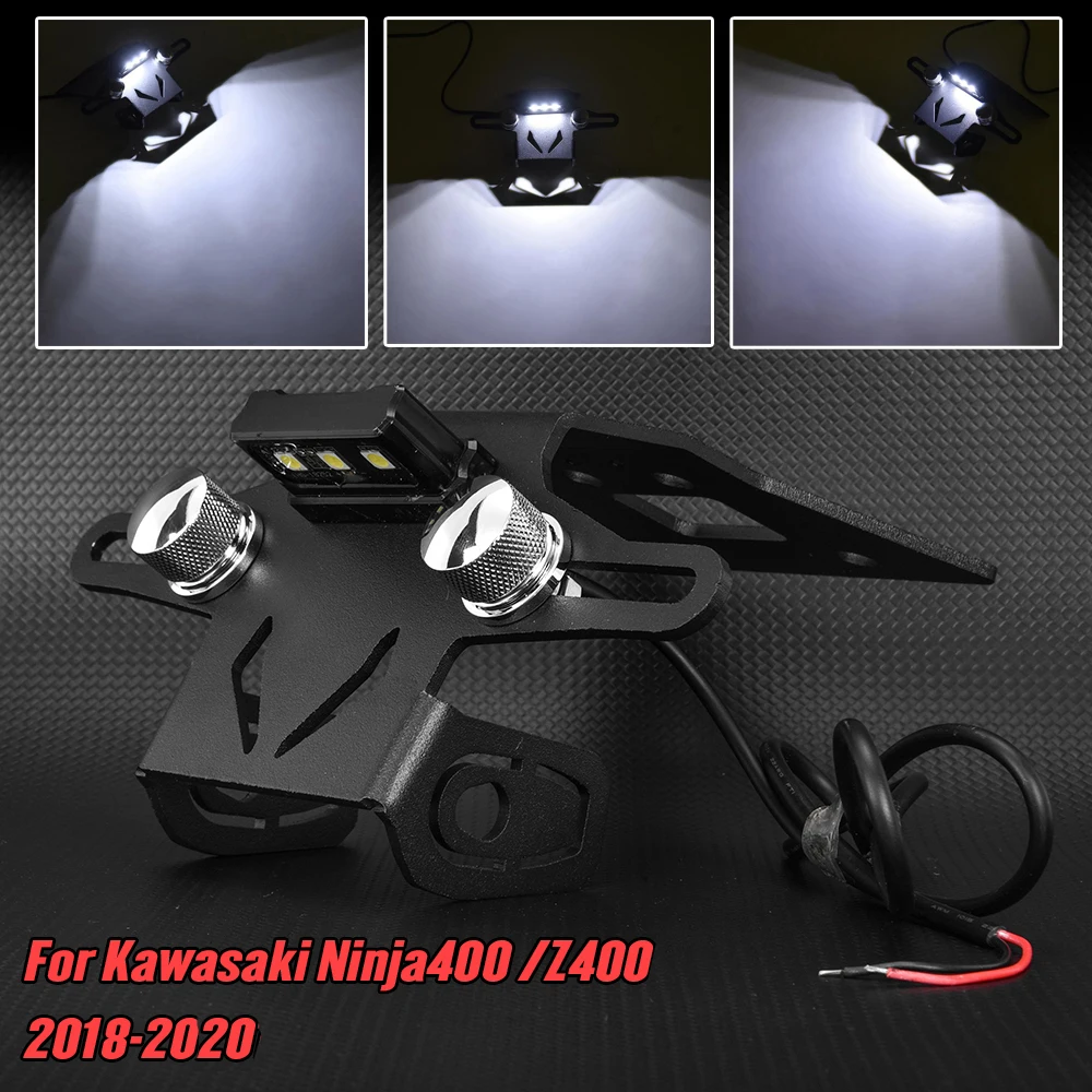 

For Kawasaki Ninja 400 Z400 Motorcycle License Plate Holder Tail Tidy Fender Eliminator Bracket 2018 - 2020 Ninja 400 Z400 2019