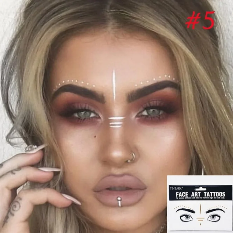 5 шт./лот стикер татуировки глаз для лица водонепроницаемые блестящие наклейки