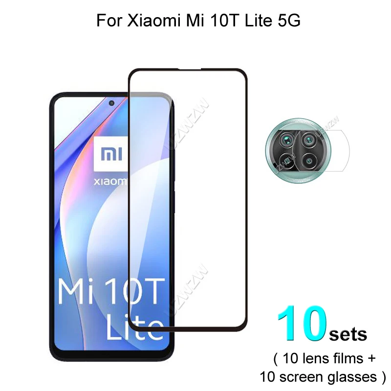 

10 комплектов для Xiaomi Mi 10T Lite 5G Защитное стекло для взрывостойкое закалённое Защитное стекло для объектива камеры защитная пленка