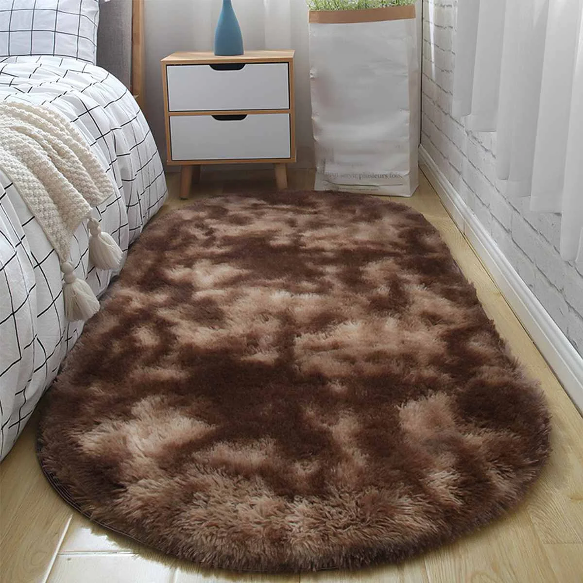

Velvet Shag Area Rug Mordern Indoor Plush Fluffy Rugs Soft and Comfy Carpet Living Room Mat