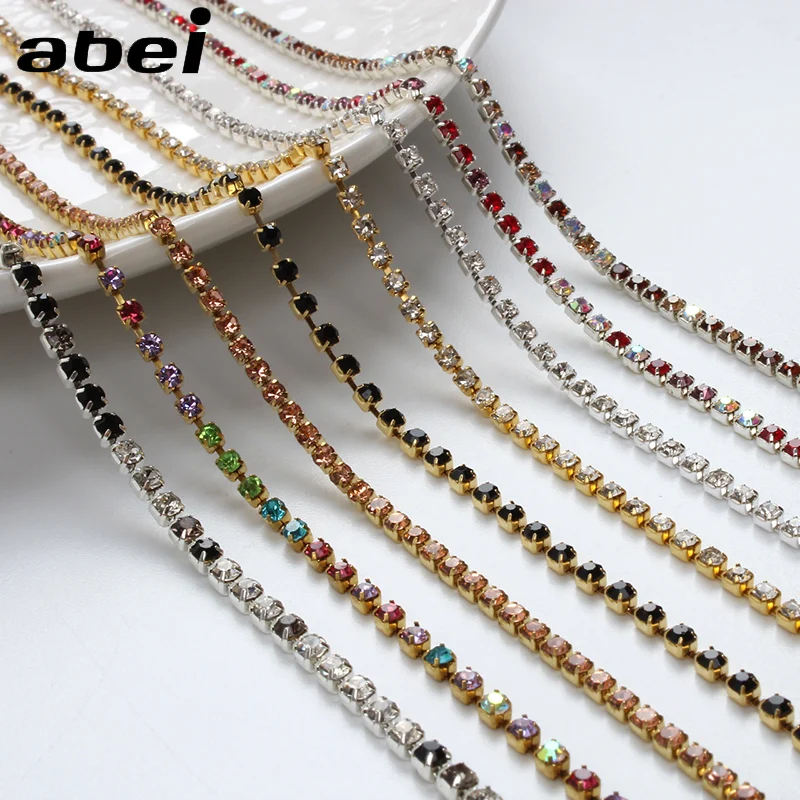 2 ярда мм стеклянная цепочка с камнями в форме дождевика лента-коготь AB сделай сам