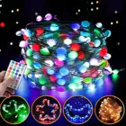 Светодиодная гирлянсветильник с дистанционным управлением, 2021 светодиодов, IP65, водонепроницаемая, 510 м, USB, сказочные гирлянды, лампы для украшения свадьбы, рождественской елки, праздника