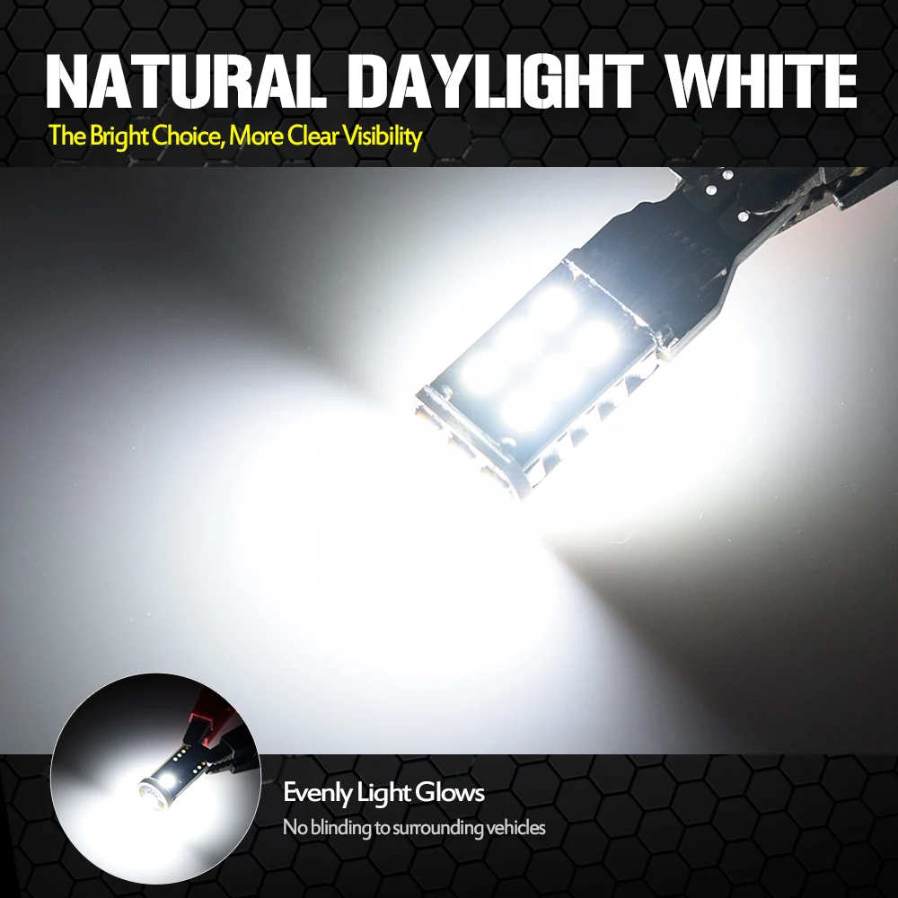 Суперъяркие Автомобильные светодиодные светильник пы MICTUNING белые лампы 2 шт. T15 921