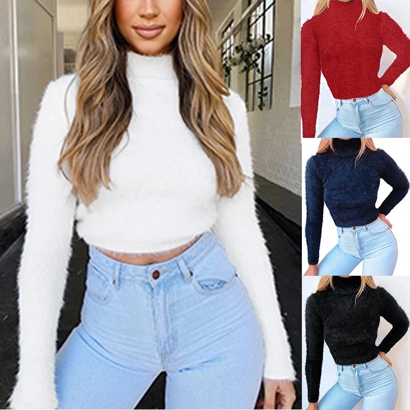 

Women'S Fashion Casual Solid Color Long Sleeve Turtleneck Sweater