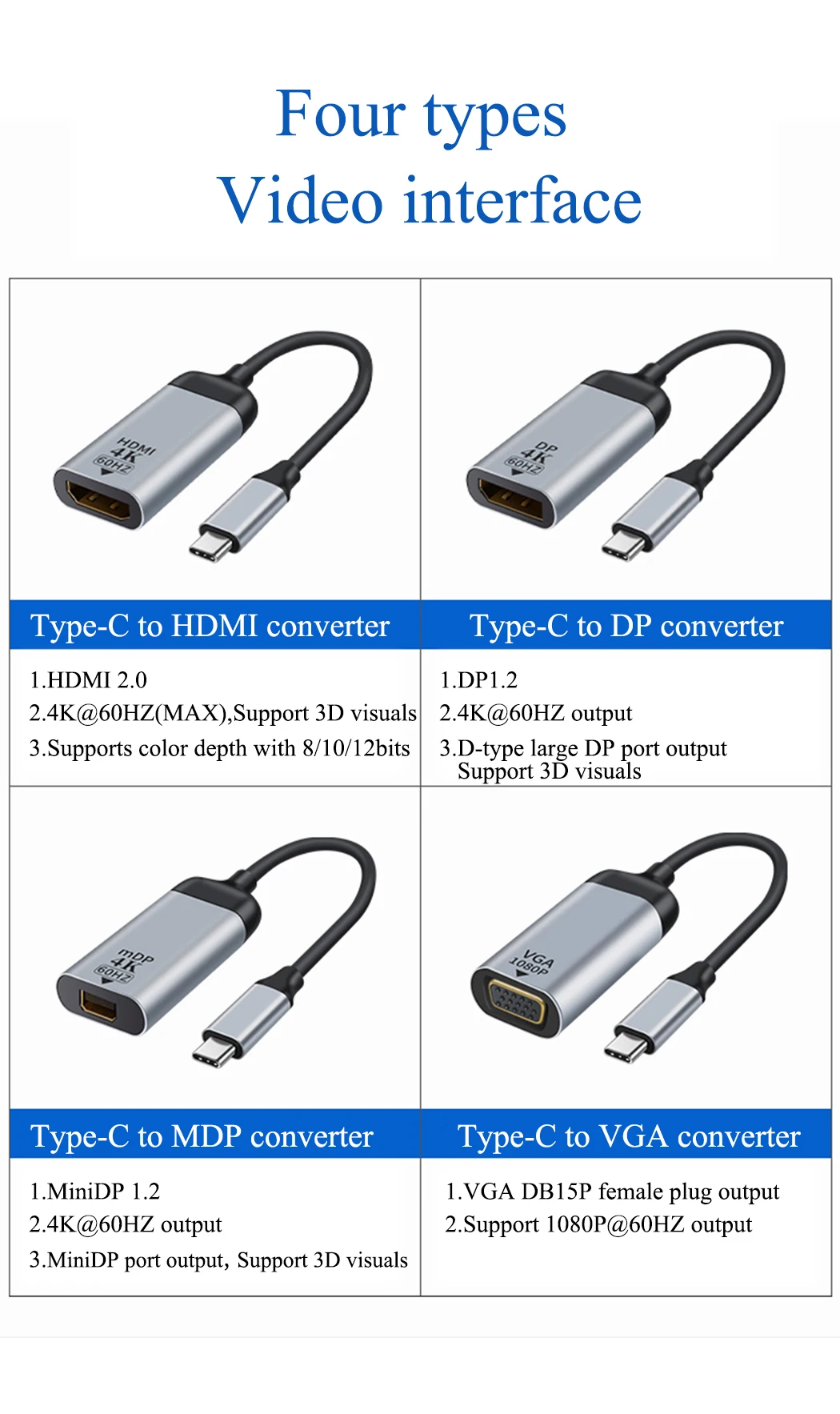 JORINDO Тип с разъемами типа C и DP/HDMI/VGA/MiniDP/RJ45 Видео Интерфейс адаптер переменного
