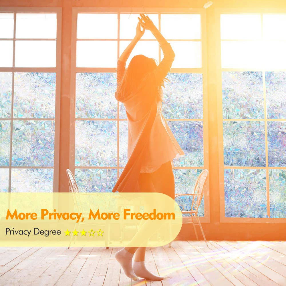 Статическая декоративная радужная пленка для Витражного Стекла самоклеящаяся