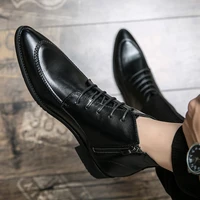 high top business formal casual pu leather men shoes pointed low heel comfortable classic spring autumn chaussure homme 3kc787