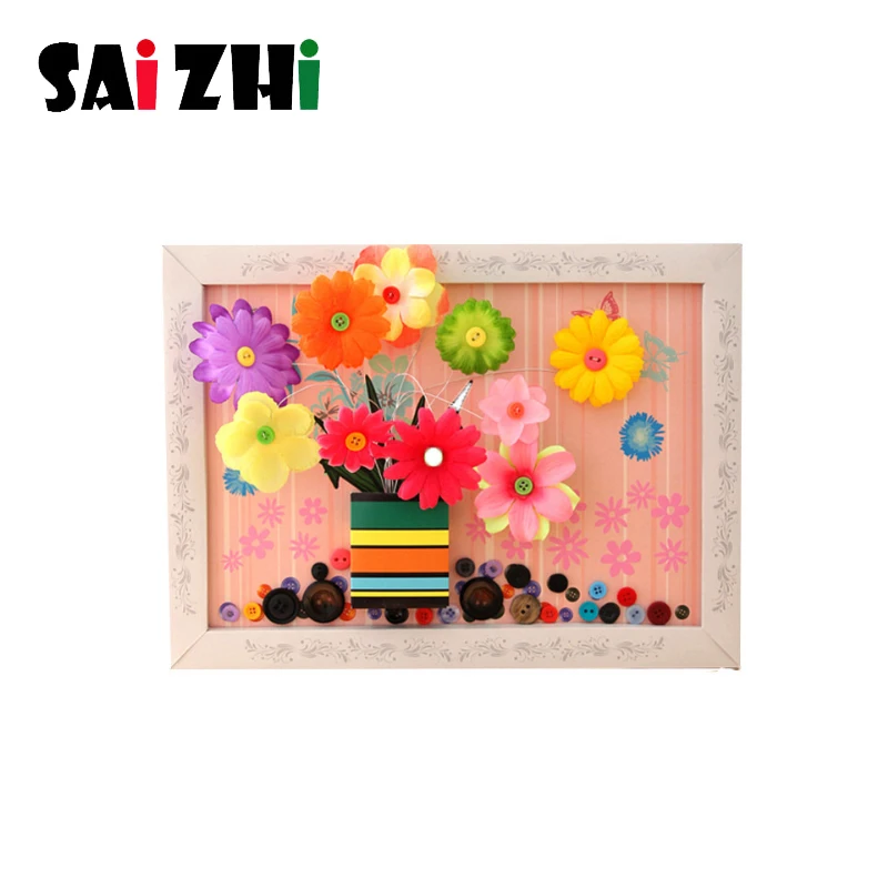 Saizhi DIY детские цветные наклейки на пуговицы красивые цветы Моделирование ручная