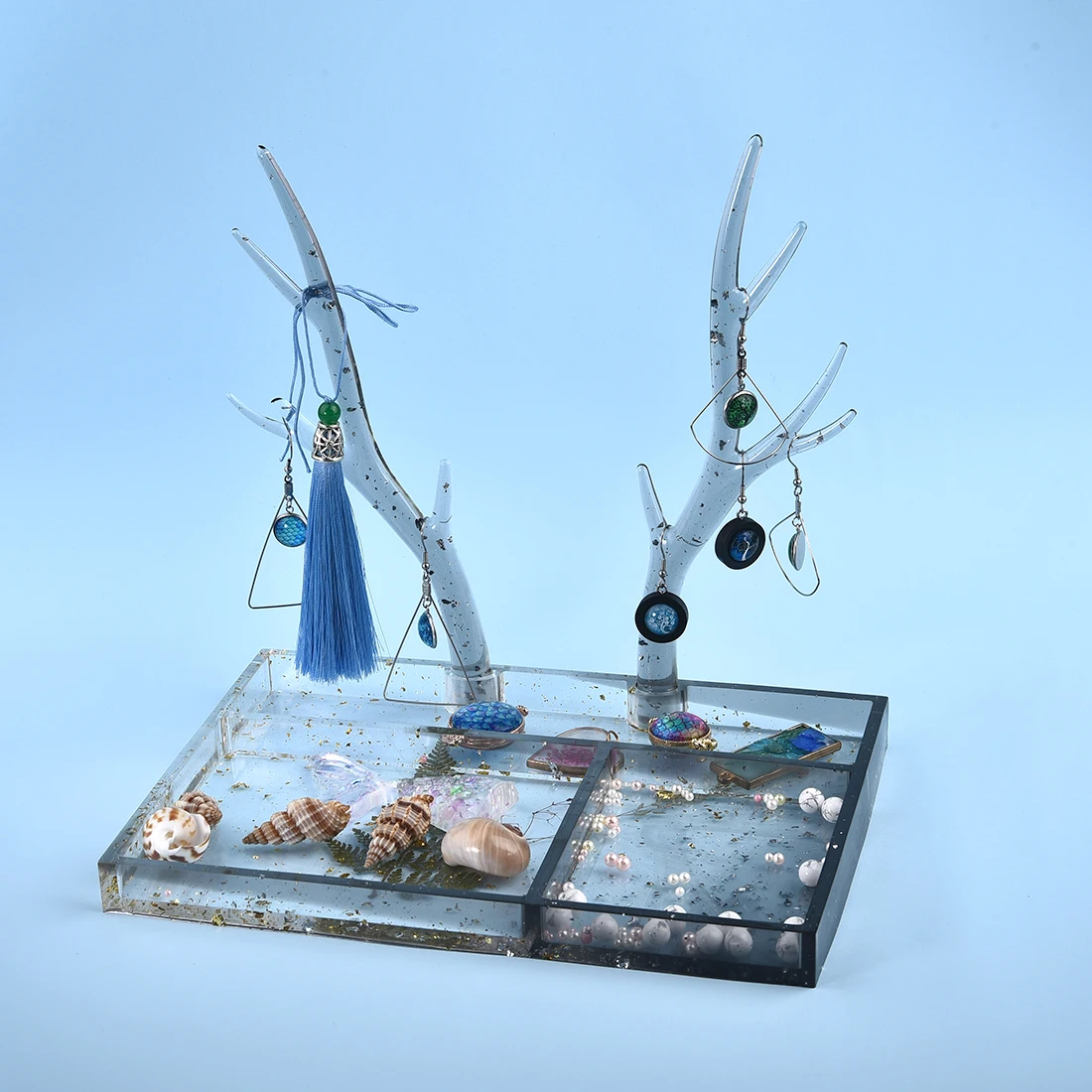 

Christmas Jewelry Display Rack Silicone Mold Big Antler Tree Branch Shape DIY Resin Crystal Epoxy Crafts Jewelry Tray Tools