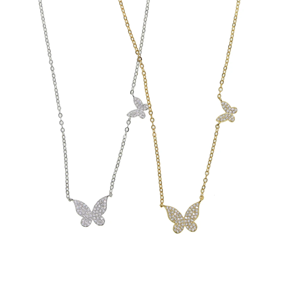 Новое поступление ожерелье с кулоном в виде мини бабочки кубическим цирконием